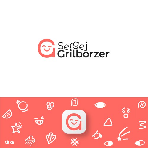 Uplifting design with the title 'Playful logo concept for content creator'