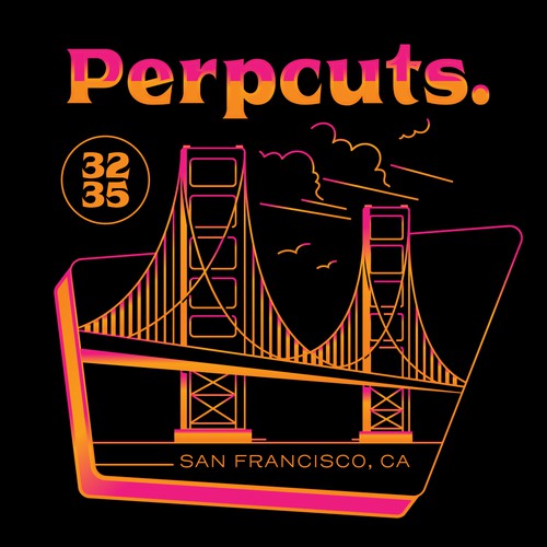 Hipster t-shirt with the title 'Perpcuts '