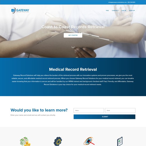 Layout website with the title 'Web Design - Gateway'