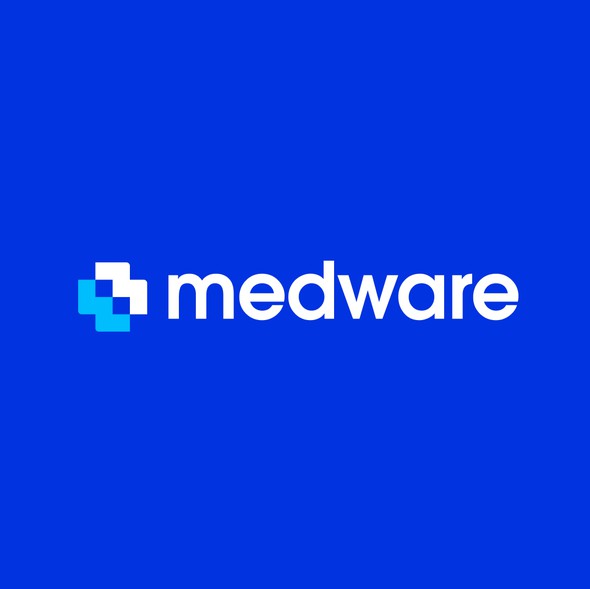 Cross design with the title 'Logo and brand identity for mediacl company.'