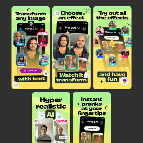 Screen design with the title 'App screens Design'