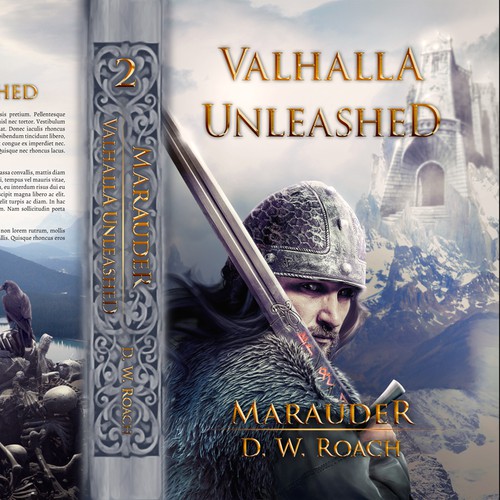 Viking book cover with the title 'Historical fantasy novel cover'