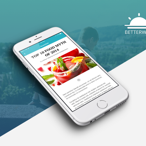 Quiz design with the title 'Clean Health Awareness Quiz App'