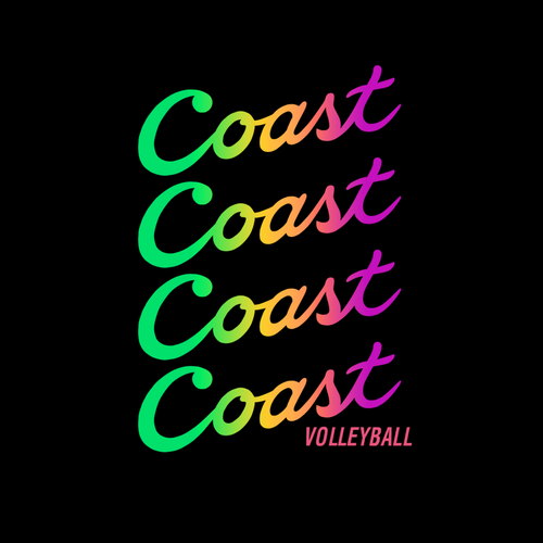 Beach t-shirt with the title 'Coast Volleyball'