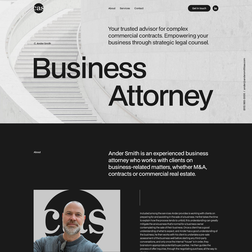 Attorney website with the title 'Redesign solo business attorney website'