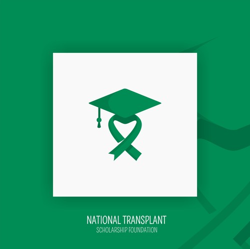 Ribbon design with the title 'The National Transplant Scholarship Foundation'