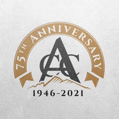 Country club logo with the title 'AZCC 75th Anniversary Logo'