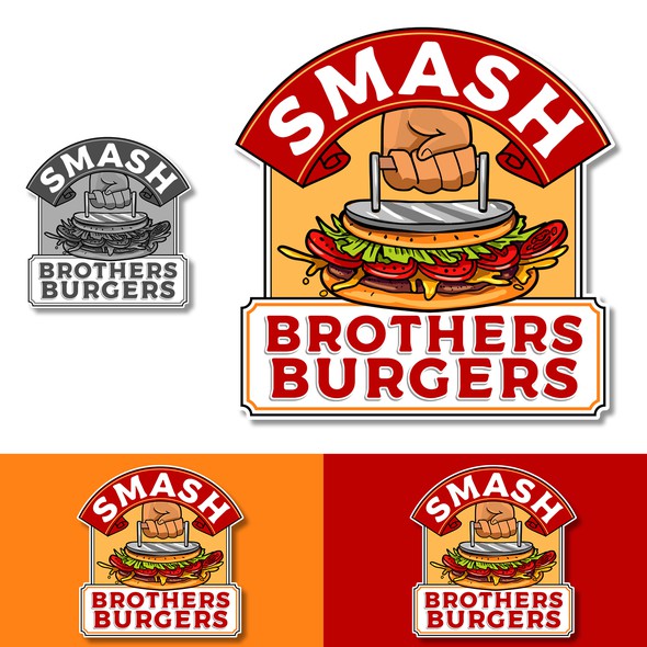 Burger design with the title 'Smash Brothers Burgers'