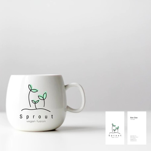 Sprout logo with the title 'Logo design for Sprout Vegan Coffee'