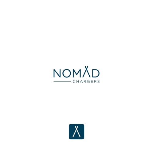 Nomad logo with the title 'Minimalist Logo for NomXd Chargers.'