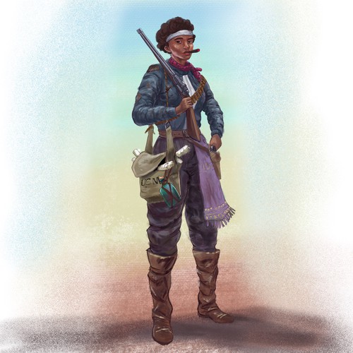 Figure design with the title 'Animated style character for historical figure'