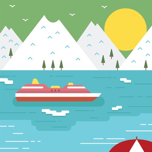 Packaging illustration with the title 'Travel, Sun and Fun -New Travel Accessory Line Backer Card'