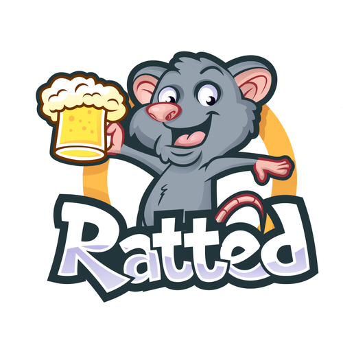 Mouse design with the title 'Ratted logo design'
