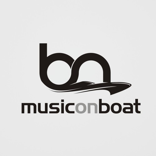 Barcelona logo with the title 'Music On Boat - Logo Design'