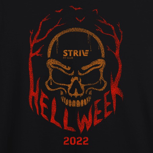 Skull design with the title 'Hell Week CrossFit /Gym shirt'