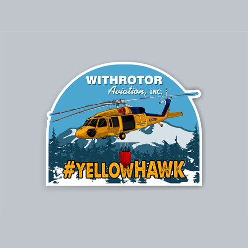 Helicopter design with the title 'stickers'