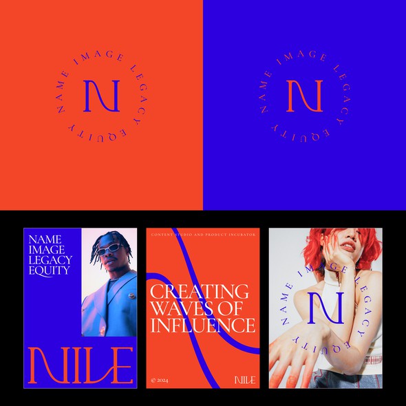 Blue design with the title 'Modern logo annd branding for casting agency | fashion | '