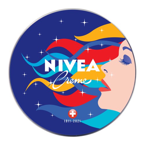 Label artwork with the title 'NIVEA Creme Swiss Anniversary Edition packaging '