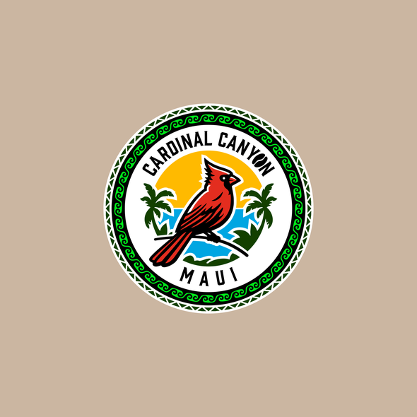 Cardinal design with the title 'Cardinal Canyon Maui Cofee'