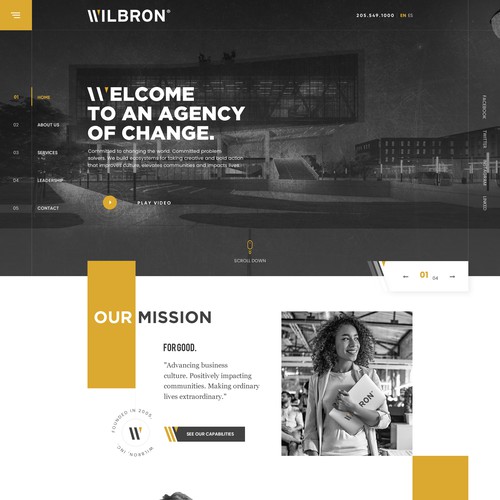 Adobe XD design with the title 'consulting agency's ambition to change the world, Future Proof Website Design'