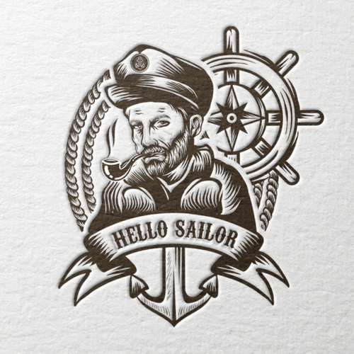 Logo t-shirt with the title 'Hello Sailor'