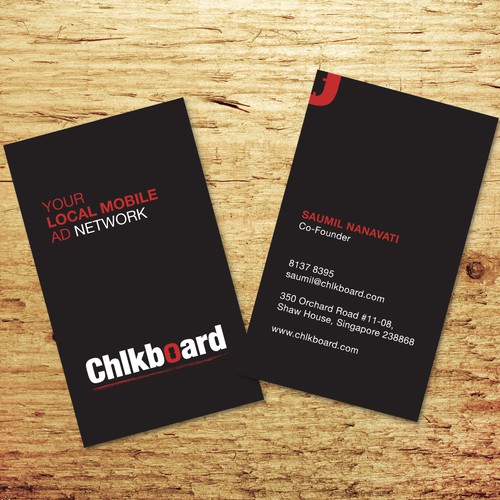 Charcoal design with the title 'business card'