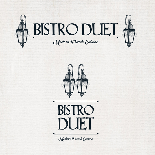 Cuisine design with the title 'DUET BISTRO'
