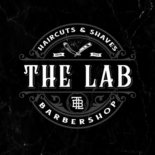 Barbershop logo with the title 'The Lab Barbershop'