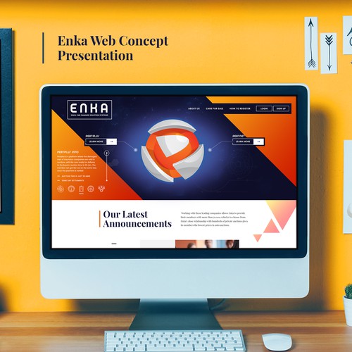 Car design with the title 'Enka Website Concept'