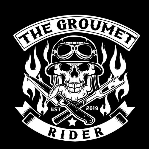 Rider logo with the title 'Culinary Rider emblem Logo design'