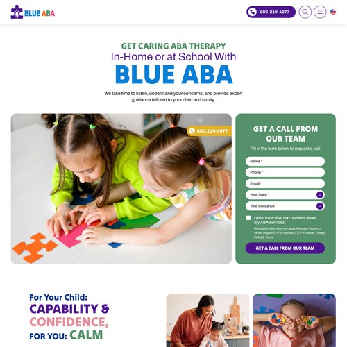 Therapy website with the title 'Modern ABA Therapy Website Design'