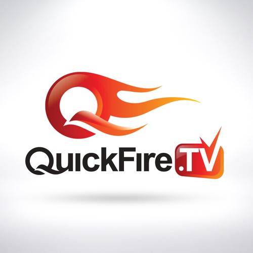 Logo with the title 'Logo Concept for QuickFire.TV Redesign'