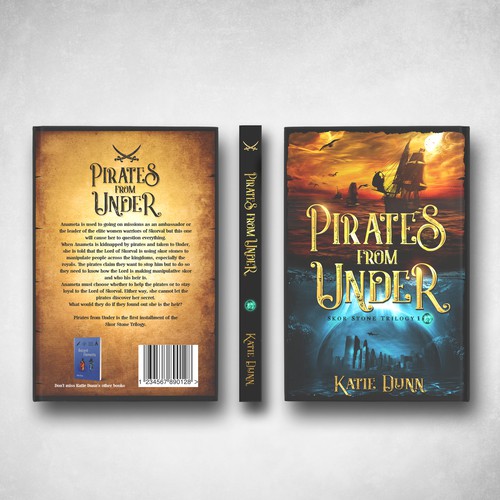 Pirate design with the title ''Pirates from Under' book cover'