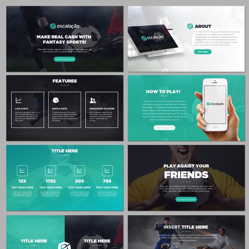 Slide design with the title 'Powerpoint for Football Website'
