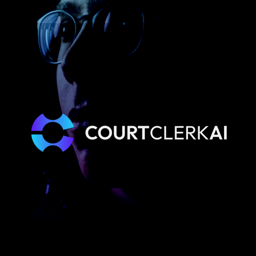 Negative space logo with the title 'Court Clerk Ai Legal Tech Logo'