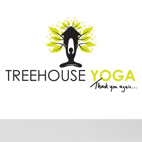 Lotus design with the title 'treehouse yoga'