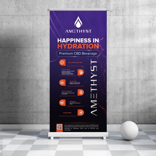 Stand design with the title 'Premium CBD Beverage'