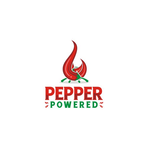 Spicy design with the title 'logo for pepper powered'