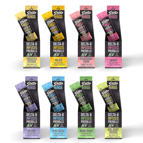 Cannabis packaging with the title 'Puro bags and boxes'