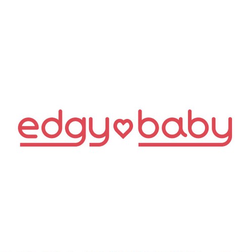 Round logo with the title 'Bold edgy logo for baby brand'