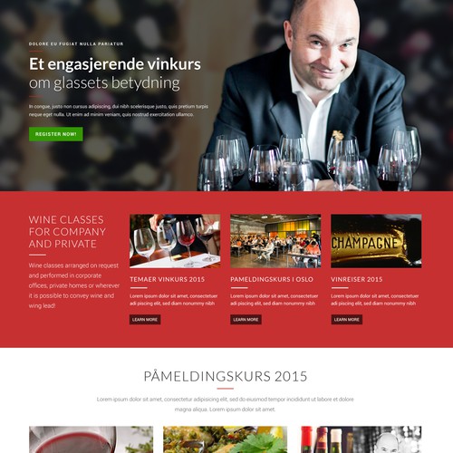 Restaurant website with the title 'Wine Brewery Homepage Design'
