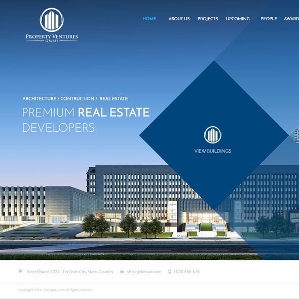 Architecture website with the title 'Property Ventures'