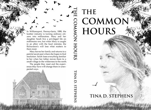 Victorian book cover with the title 'Book cover for a literary drama'