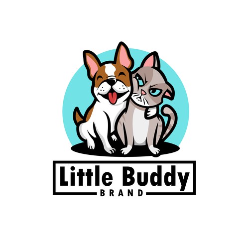 Cute cat logo with the title 'little byddy '