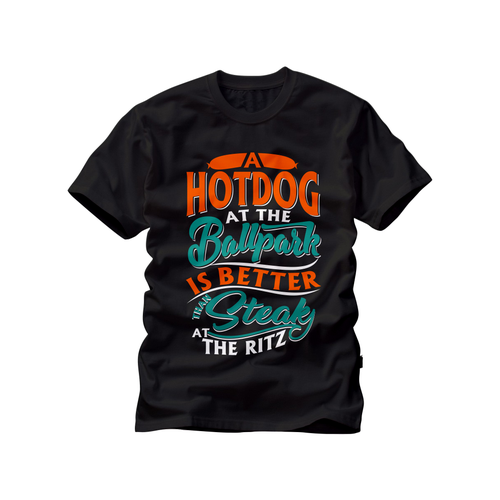 Hot dog design with the title 'Baseball Shirt'