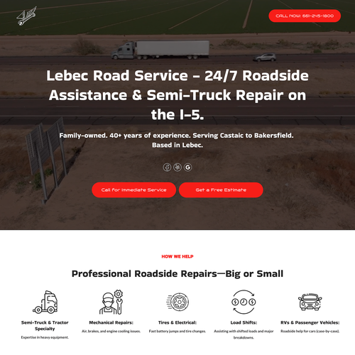 Design with the title 'Lebec Road Service Design'