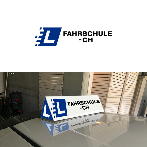 Kinetic logo with the title 'Fahrschule-CH'