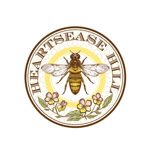 Botanical design with the title 'New logo wanted for Heartsease Hill'