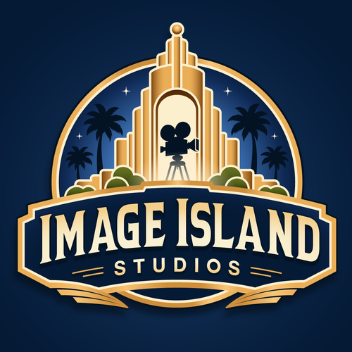 Hollywood logo with the title 'Logo Image Island Studios'