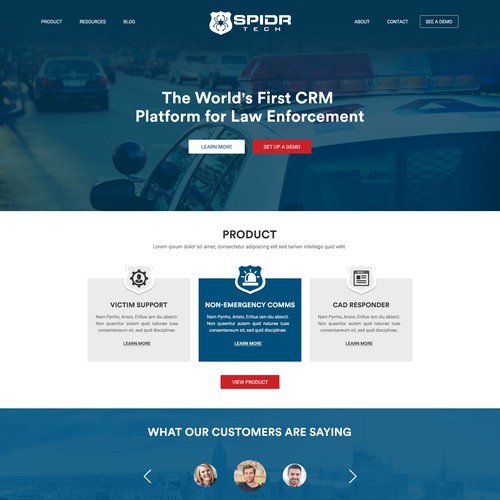 Security website with the title 'Law Enforcement Technology Website'